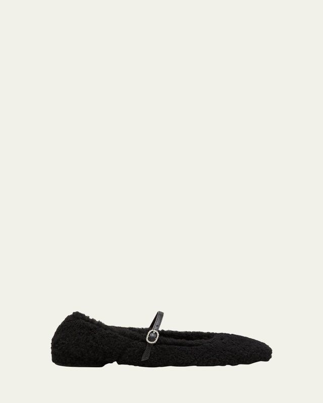 Lennox Shearling Mary Jane Ballerina Flats